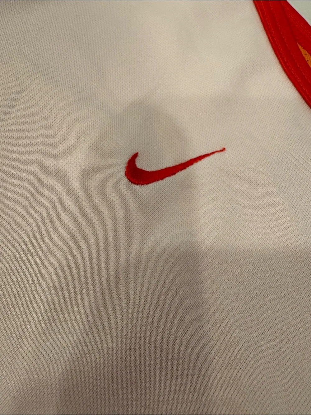 Nike Women’s  White Tank with Orange and Red Trim- Size L